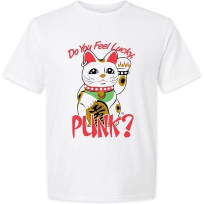 Goodie Two Sleeves - Fun T-shirt - Lucky Punk - M tot 3XL - voor Mannen - wit