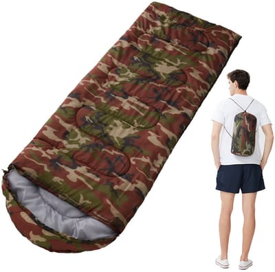 Kampeer Slaapzak - Outdoor Rugzak - Buiten Overnachten - Betrouwbare Warmte - Unisex - Camouflage