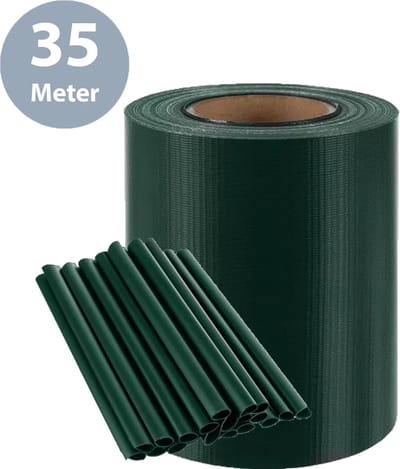 ForDig Vlechtband Groen - 35x0,19 Meter - Privacyband Tuinscherm - Privacystrips Voor Tuinafsluiting - PVC