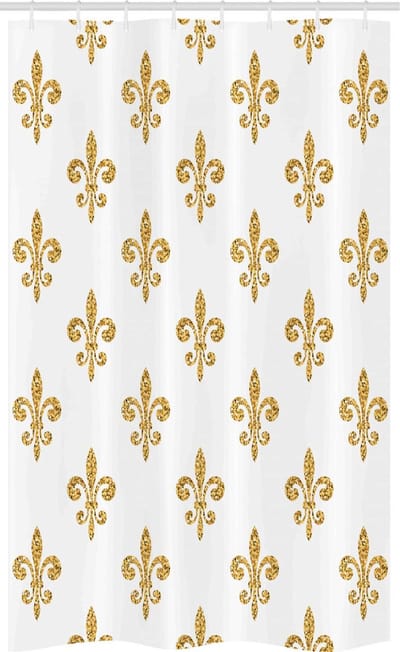 ABAKUHAUS douchegordijn – Europese Lelie Noble – 120x180 cm – Geel/Wit