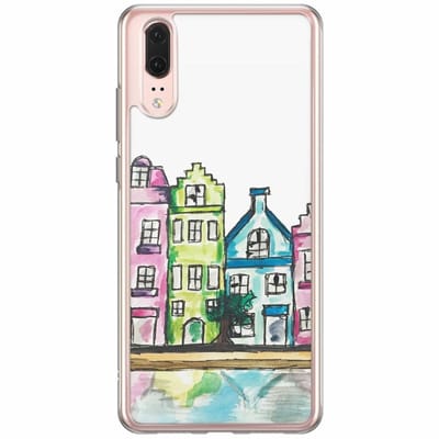 Casimoda® hoesje - Geschikt voor Huawei P20 - Amsterdam - Siliconen/TPU - Soft Case - Multi - Amsterdam