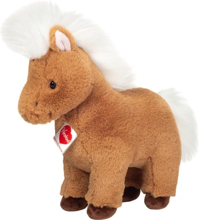 Hermann Teddy Knuffeldier Shetland Pony/paardje - pluche stof - premium kwaliteit knuffels - bruin - 30 cm