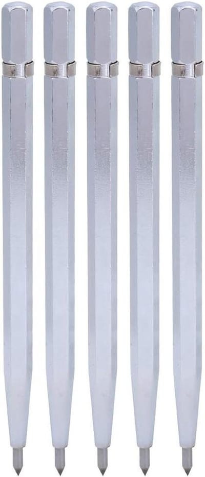 Graveerpen Set - Krasgereedschap - Markeren en snijden - Duurzame wolfraamstaal - 5 stuks - Zilverkleurig