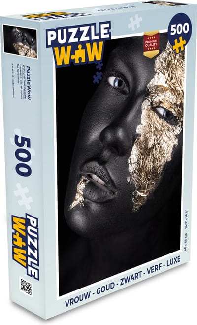 Puzzel Vrouw - Goud - Zwart - Verf - Luxe - Legpuzzel - Puzzel 500 stukjes