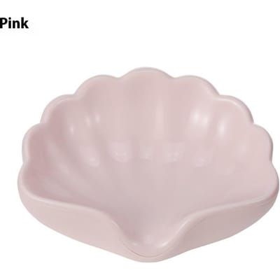 1 pièce Boîte à savon créative en forme de coquillage, Égouttoir de salle de bain pour la maison, Artefact de rangement de salle de bain de luxe léger rose