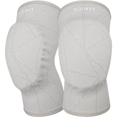 Aolikes 1 Paire de Genouillères Douces Respirantes Adaptées aux Hommes Femmes Enfants Genoux Genouillère Protectrice Pour Volleyball Football Danse M grise