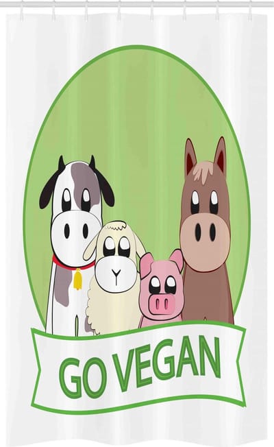ABAKUHAUS Douchescherm – Vegetarische Dieren – 120x180 cm – Multicolor