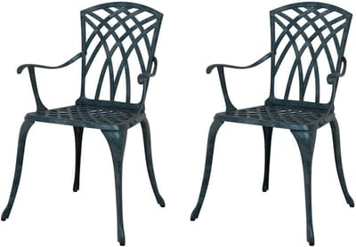 Tuinstoel - Terrasstoel buiten - Buiten zitten - Aluminium frame - 53 x 51 x 885 cm - Groen
