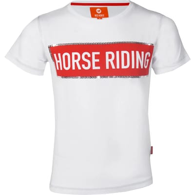 T-shirt met opdruk voor kinderen Red Horse Ss22