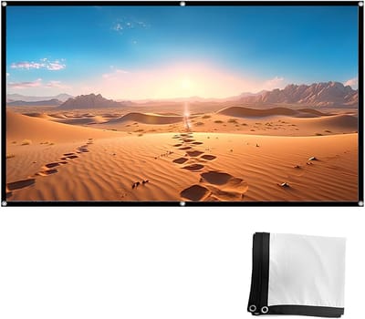 Projectorscherm Opvouwbaar - Film Scherm - Thuisbioscoop Buiten - Dik Canvas Doek - 60-inch 16:9 - Wit