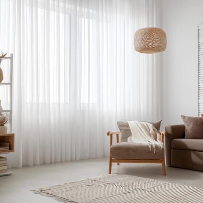 Dailygoods- Woonkamergordijnen - Transparante Vitragegordijnen - 600B x 245H cm - Haken voor Gordijnrail - Comfortabele Omgeving - Brandveiligheidswaarschuwing