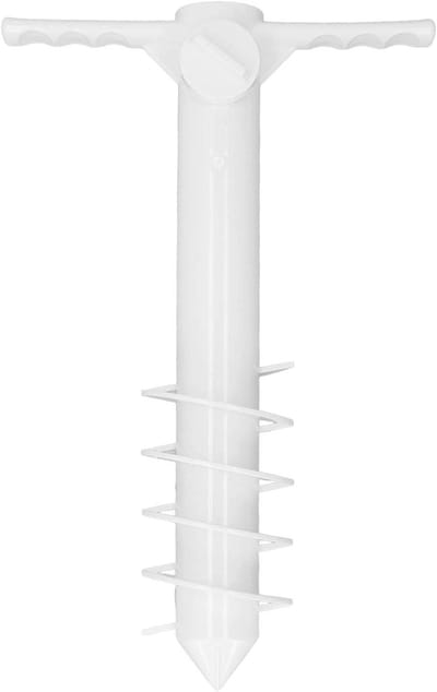 Multifunctionele parasolvoet met 5 spiraalschroeven - Voor sterke wind - Wit
