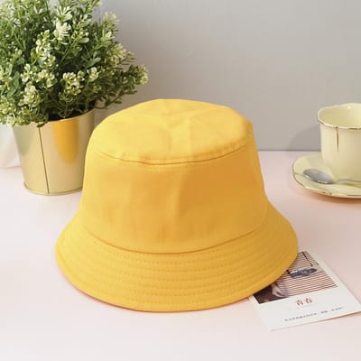 Katoenen Bucket Hat Unisex Zomer Zonneklep Buiten Vissersmuts Voor Vrouwen Mannen Strand Adult 58cm-60cm orange