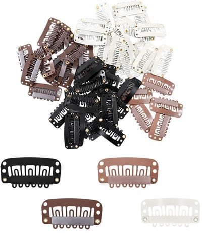 Dailygoods- Haarextensies 60 Stuks - U-vormige Clips - Roestvrij Staal - Multifunctionele Pruikaccessoires - Zacht Rubber - Veilig Doe-Het-Zelf - Pruikclips