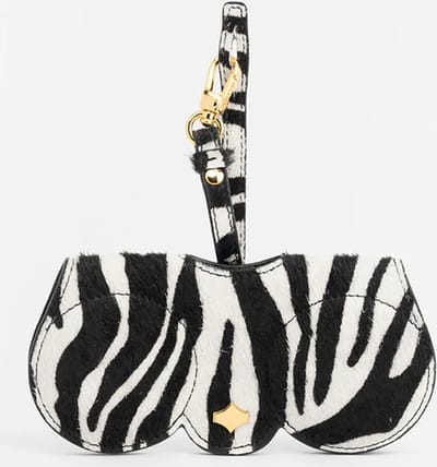 Any Di - brillenetui - Zebra - 100% real leather - real gold plated