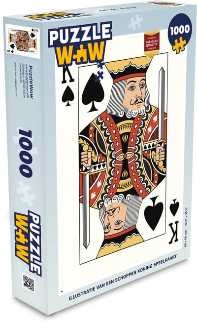 Puzzel Illustratie van een schoppen koning speelkaart - Legpuzzel - Puzzel 1000 stukjes volwassenen
