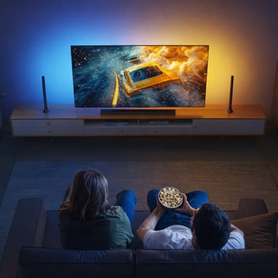 Glowinh Premium TV Backlight LED Verlichting 55-65 inch – Inclusief 2 Lichtbars – Ledstrip - Led Strip -Luxe Ambilight & Ambient Light – 60 LEDs per meter – Slimme Appbediening via Tuya/Smart Life – Ideaal voor Gaming, Films & Series – Alexa & Google