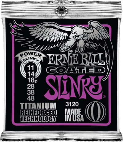 Ernie Ball 3120 Coated Slinky's Titanium Snaren voor Elektrische Gitaar (11-48)