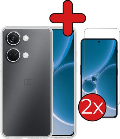 Hoesje - Met 2x Screenprotector - Geschikt voor OnePlus Nord 3 - Sterk & Shockproof - Telefoon Hoes - Back Cover - Siliconen Case - Telefoonhoes - Transparant