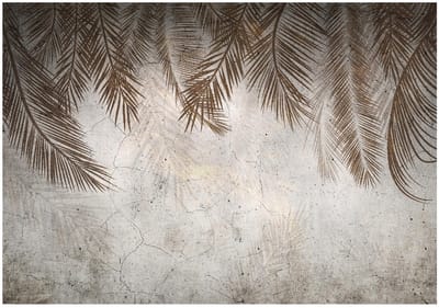 WALLARENA - Fotobehang - 150x105 cm - Fototapete met palmbladeren en veren voor slaapkamer en salon, vliesbehang