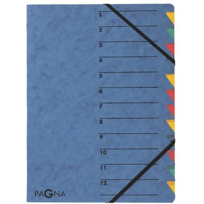PAGNA EASY P2413102 Ordner Blauw DIN A4 Pressspankarton Aantal vakken: 12