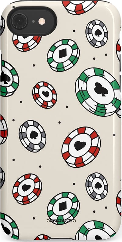 Casetastic Hoesje Geschikt voor Apple iPhone 7/8/SE - Stijlvolle Beschermende Duo-layer Case - Casino Chips Patroon