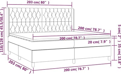 vidaXL - Boxspring - met - matras - fluweel - donkergroen - 200x200 - cm