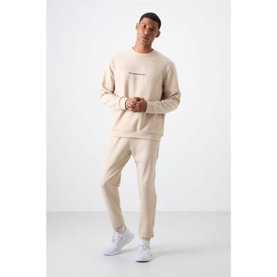 Geprinte Fleece Sweatshirt en Broek Set