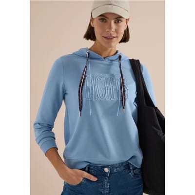 Sweatshirt met capuchon en opdruk
