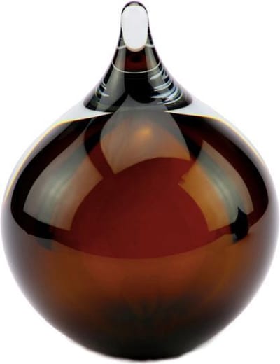 Urnencenter© Kristalglas Bubble Mini Urn Cognac - Urn - Urn voor as - Urn Hond - Urn Kat - Urn Deelbewaring - Mini Urn Glas - Kunstobject