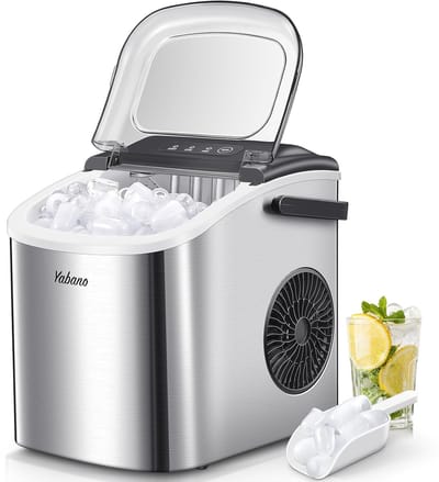 IJsmachine voor snel ijsblokjes maken - 9 ijsblokjes in 8-10 minuten, 12 kg per dag, zelfreinigend, draagbaar voor thuis en feesten