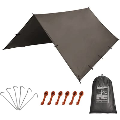 KALINCO Bâche de Camping Imperméable UV Ultra Lumière du Soleil Étui de Rangement Chaleur Extérieur Bâche 3x3m, Tente, Protection, Légère, Ombre, Protection, Blocage, gray