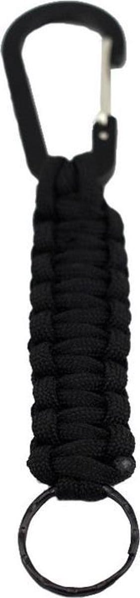 Paracord Sleutelhanger Zwart - Karabijn