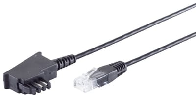 TAE-F - RJ45 DSL/VDSL telecom kabel | 2-aderig (8P2C) | zwart | 15 meter