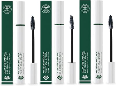 Phb Ethical Beauty - Eye Make-up - All In One Natural Mascara Black - 9gr - 3 Pak - Voordeelverpakking