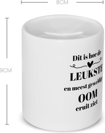 Akyol - dit is hoe de leukste en meest geweldige oom eruit ziet Spaarpot - Oom - meest leukste oom - verjaardag - cadeautje voor oom - oom artikelen - kado - geschenk - 350 ML inhoud