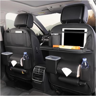 Autostoel Organizer - Achterbank Organizer - Auto Organiseren - Met Opvouwbare Tafel - 2 Stuks - Zwart