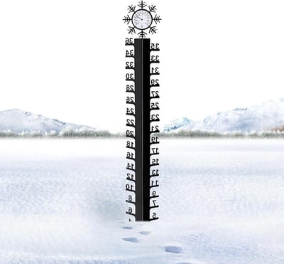 Regenmeter Tuin - Sneeuwmeter Buiten - Weer Meten - Zelfnivellerende Voet - 44 cm Hoog - Antraciet