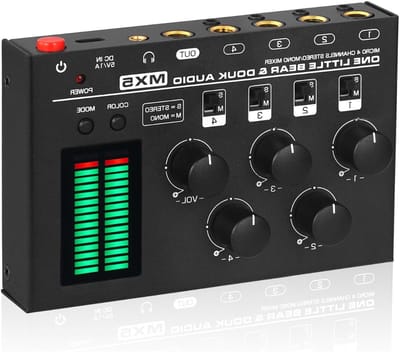 Aurixi® Audio Mixer – Streaming – DJ Draaitafel – DJ Mix Set – Zwart - ‎19 x 12 x 7cm