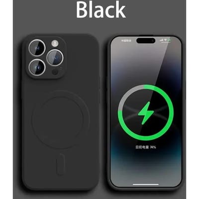Vloeibaar Siliconen Hoesje Voor iPhone 16 17 15 14 13 12 11 Pro Max Plus Mini Air Voor Magsafe Magnetisch Draadloos Opladen Zacht Hoesje funda For iphone12 zwart