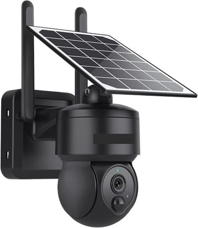 Beveiligingscamera Buiten - Zonnecamera Nachtzicht - Huisbewaking Opnemen - Zonne-energie Aangedreven - 1080p HD - Wit