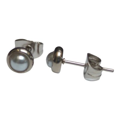 Aramat Jewels | Oorbellen | Parel oorbellen-wit - 6mm - Staal | | | | | | Kinderen, Volwassenen | Verkleurd niet