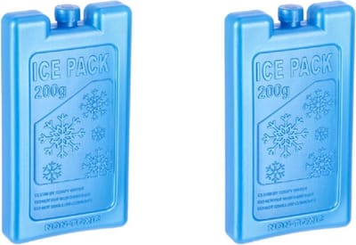 Ice Pack Koelelementen - 2x - blauw - 200 gram - 8 x 15 cm - Koelblokken - voor koeltas/koelbox