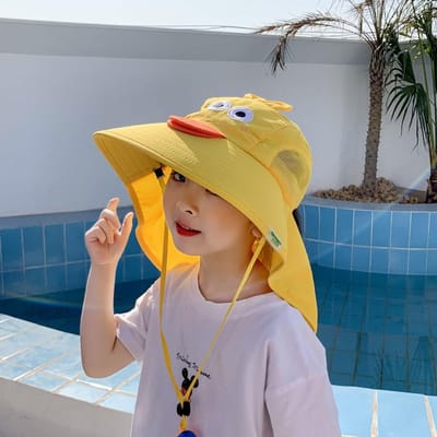 Chapeau d'été fin pour enfants avec protection UV, large bord, casquette de pêcheur pour bébés garçons et filles, protection solaire pour l'extérieur, la plage, les voyages beige