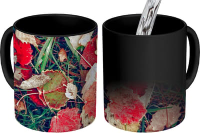 Magische Mok - Foto op Warmte Mokken - Koffiemok - Bladeren - November - Herfst - Natuur - Magic Mok - Beker - 350 ML - Theemok
