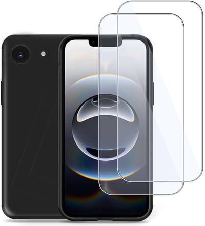Technow Liquid Hoesje & 2x Screenprotector geschikt voor iPhone 16e – Tempered Glass - Back Case Cover - Zwart
