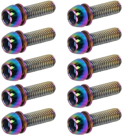 Set van 10 Fietsschroeven M6 x 20 mm met Ring, Bevestigingsschroeven voor Fietsstem en Stuur, Geschikt voor Racefiets en Mountainbike