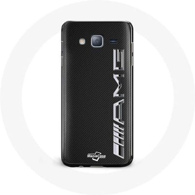 Case voor Samsung Galaxy j3 2016 Amg Logo Carbon Textuur zwart