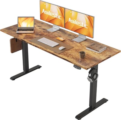 In hoogte verstelbaar bureau 140 x 60 cm met elektrische bediening