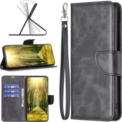 MobyDefend Hoesje - Geschikt voor Motorola Moto G52 - Wallet Book Case Met Koord - Zwart